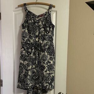 Merona Black and Cream Floral Mini Dress